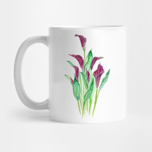 purple calla lily watercolor Mug